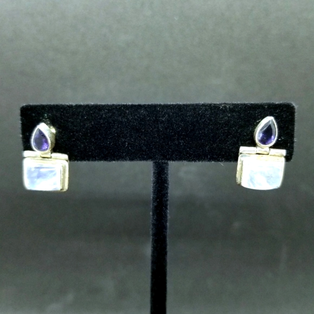 Sterling silver labradorite & iolite earrings 💙